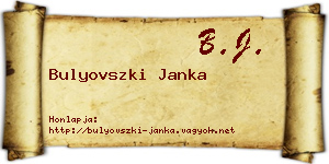 Bulyovszki Janka névjegykártya